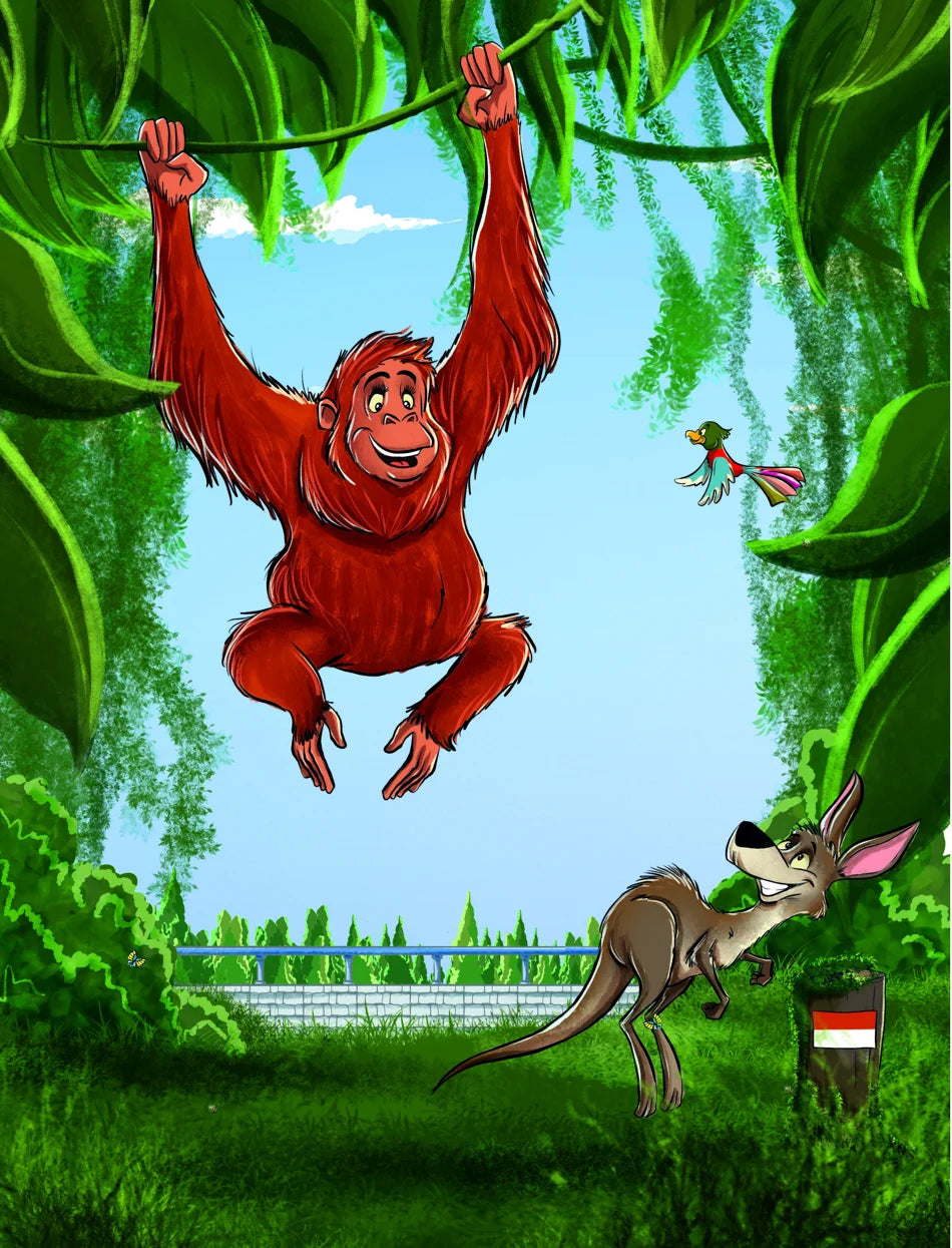 Orli in an original illustrated scene from The Last Zoo Crew