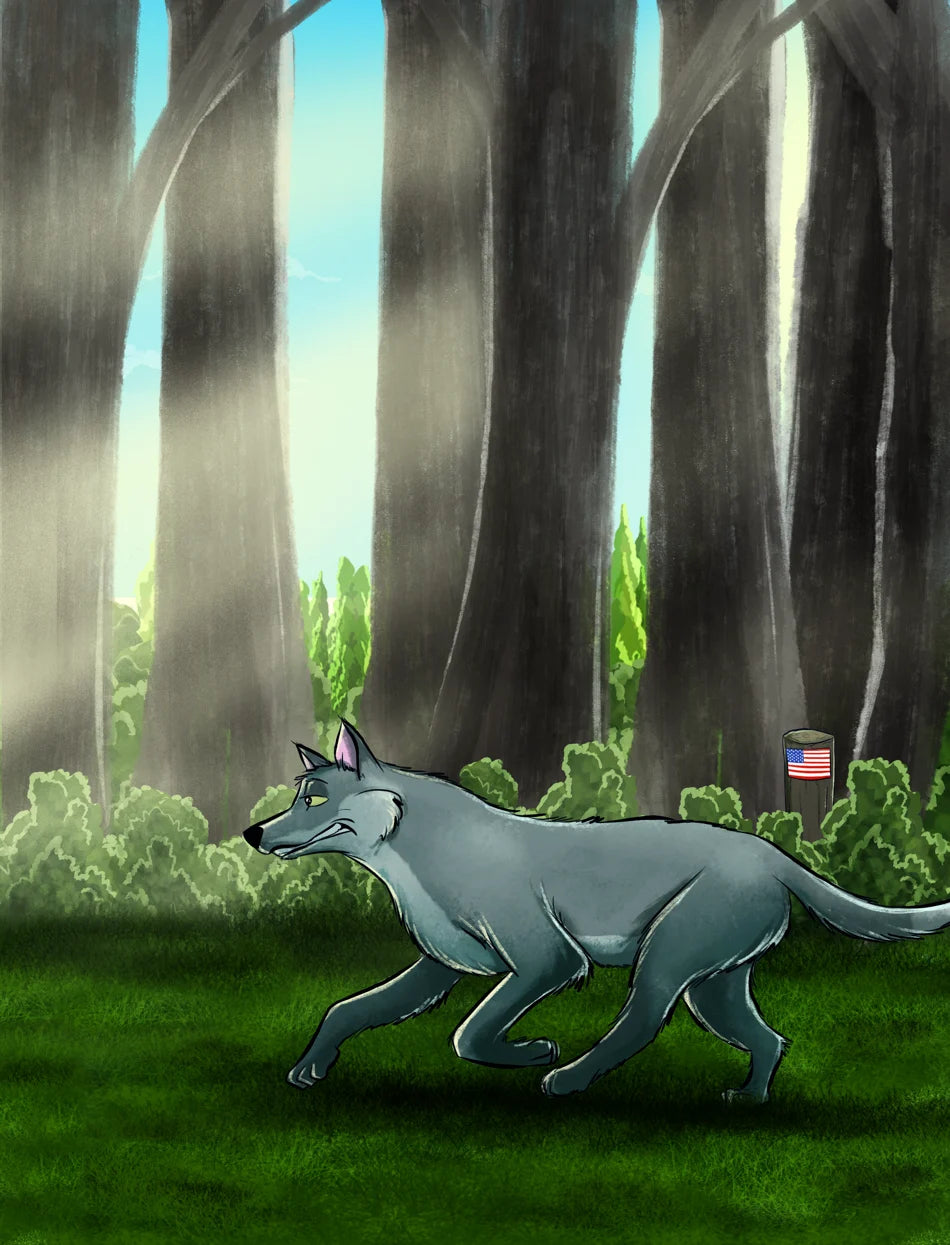 Wilo in an original illustrated scene from The Last Zoo Crew