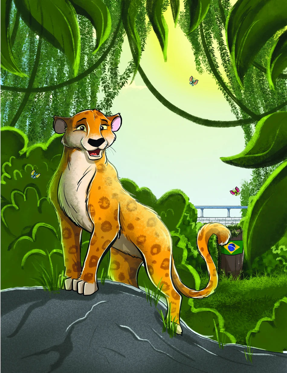 Yara in an original illustrated scene from The Last Zoo Crew
